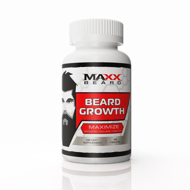 Beard Growth Vitamins for Men, Supports Full, Healthy and Sexy Beard and Mustache, Maxx Beard