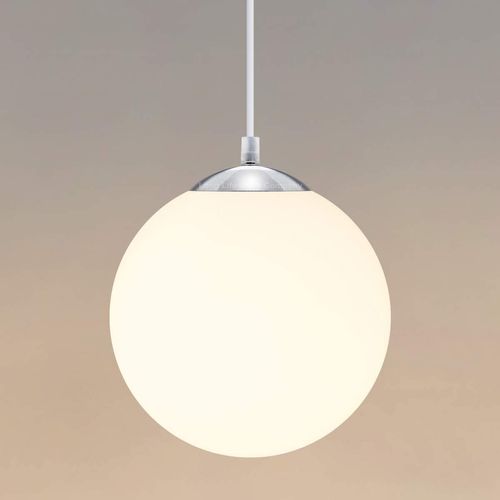 Frosted Glass Globe Ceiling Pendant Light Modern Lamp Shade Opaque Chrome M0199