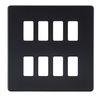 Screwless 8G grid faceplate - matt black