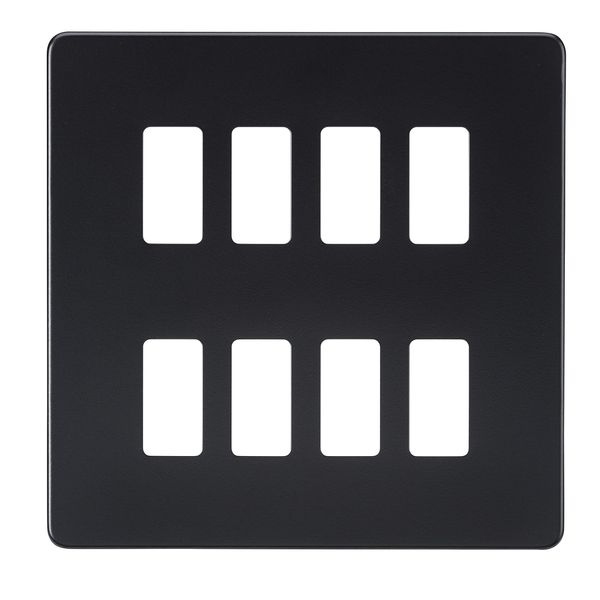 Screwless 8G grid faceplate - matt black