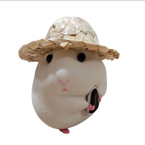 Cute Chubby Hamster Dashboard Desk Pet Decoration Hat Sunflower Seed Adorable