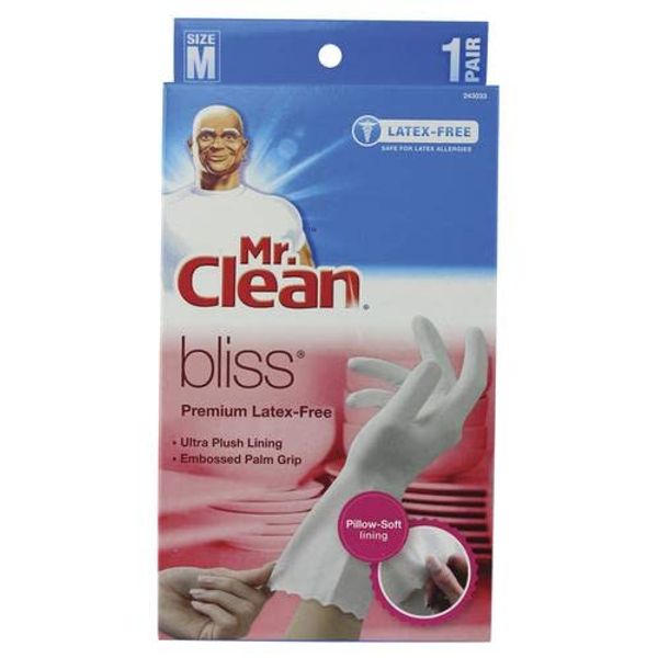 Mr. Clean Premium Latex-Free Gloves Bliss Medium Size (Pack of 2 Pairs)