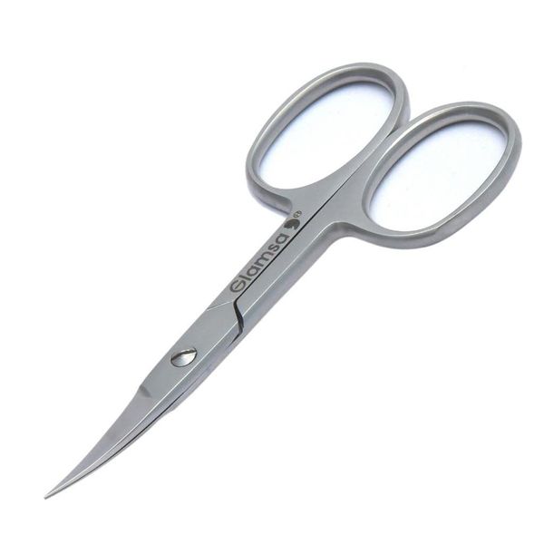 Glamsa Multipurpose Cuticle Scissors, Eyebrow Scissors, Stainless Steel Curved Blade Manicure Pedicure Beauty Grooming for Nail, Eyelash & Dry Skin