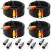 4 x 100FT Video Power Cable BNC DC Security Camera Extension Cord for CCTV