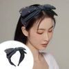 AIXITONG Hair Hoop Printed Bow Tie Hair Band Vintage Big Bow Hairband for Women Sports Workout