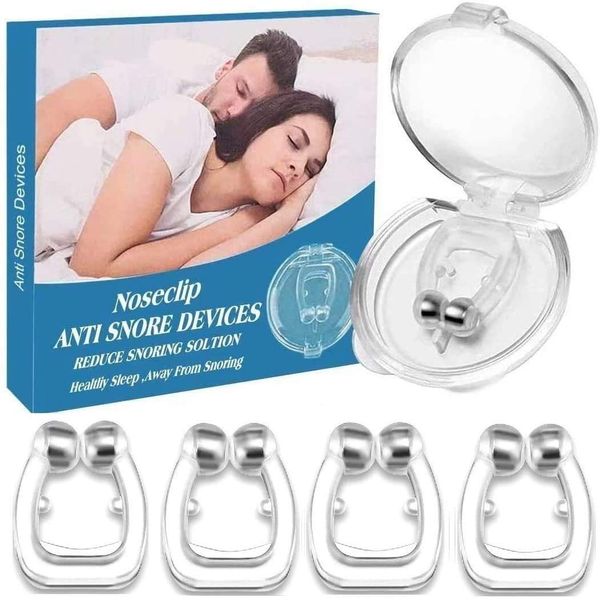 Anti Snore Devices, 4pcs Magnetic Nose Clip, Magnetic Anti Snoring Clip, Snore Stopper for Peaceful Night