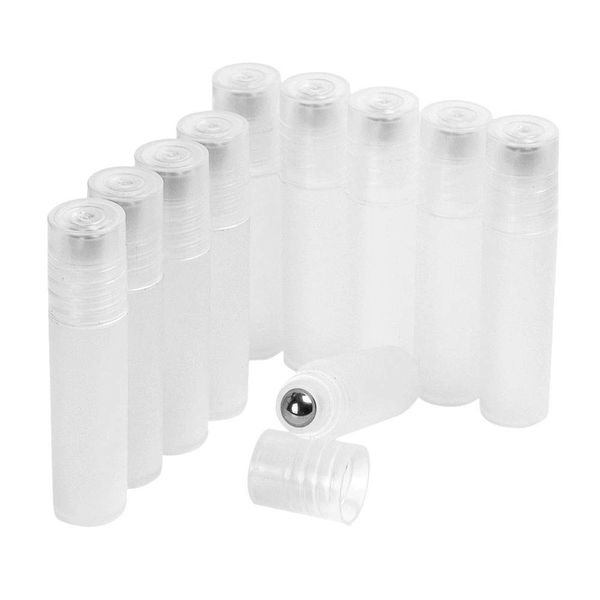 BAMTTOO 10pcs 5ml Roller Bottle Empty Oil Roller Ball Plastic Tattoo Ink Bottles Liquid Bottle Dispenser Mini Perfume Bottles Essential Oil Bottles