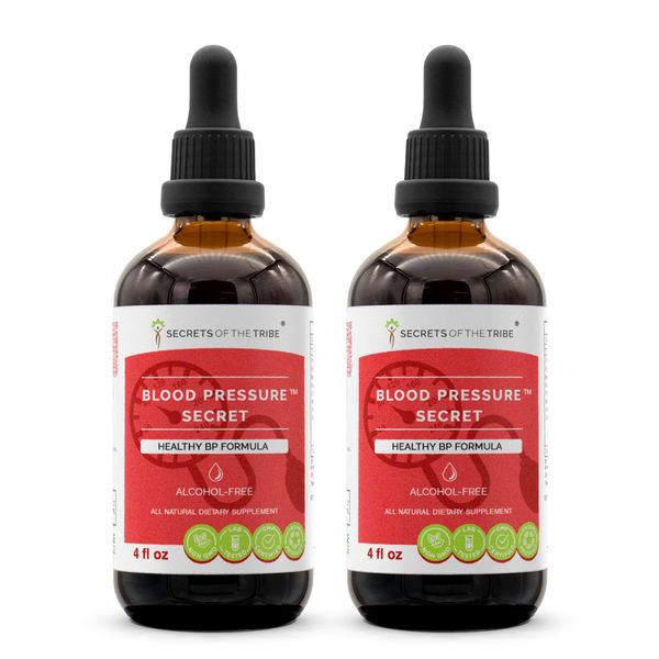 Secrets of the Tribe - Blood Pressure Secret, Healthy Circulation Formula, Herbal Supplement Blend Drops Alcohol-Free Liquid Extract (2x4 fl oz)