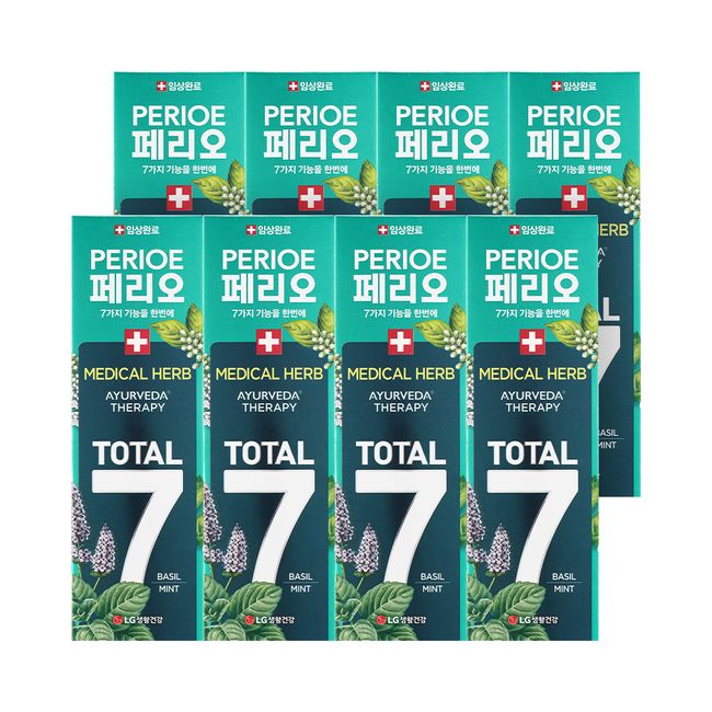 Perio Total 7 Medical Herb Basil Mint Toothpaste 100g, 8 pcs.