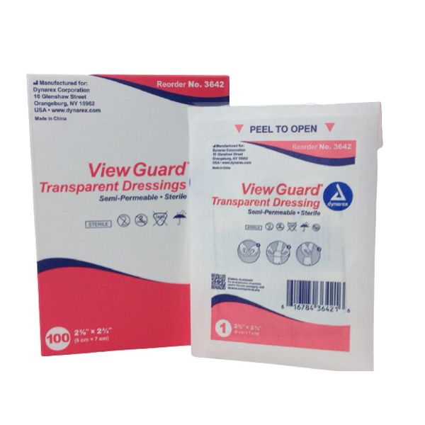 Dynarex 3642 View Guard Transparent Dressing 2 3/8" X 2 3/4" - 100ct
