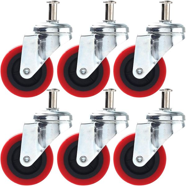 Online Best Service 6 Pack Heavy-Duty 2.5" Swivel Caster Wheel Creeper Service Cart Stool Post Mount