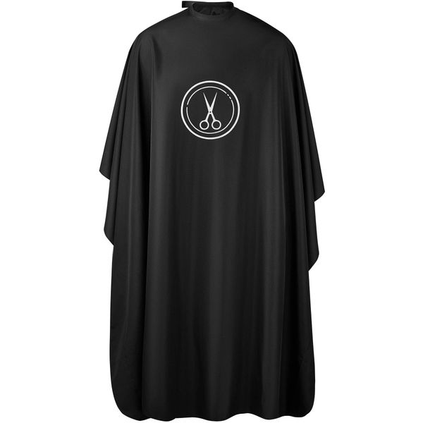 Lilexo Barber Cape - Professional Large Hair Cutting Cape with Snap Closure, 66" x57” Unisex Adults Black Haircut Cape; Salon Cape for Men, Water Resistant Hairdresser Styling Cape, Hair Stylist Gown