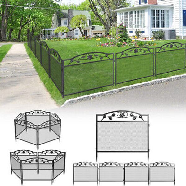 Wisfor 5X Heavy Duty Metal Garden Fence Tall Rustproof Animal Barrier Bed Edging