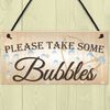 RED OCEAN Please Take Some Bubbles Hanging Cute Wedding Table Plaque Decoration Gift Sign