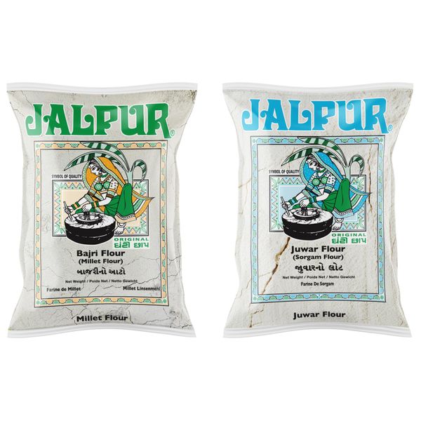 Jalpur Millers Flour Combo Pack - Jalpur Millet Flour 1kg - Jalpur Sorghum Flour 1kg (2 Pack)