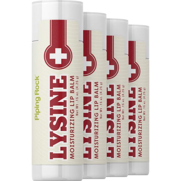 Piping Rock Lysine Lip Balm | 4 Pack | Moisturizing Ointment