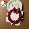 Rose wreath / floral round frame / leaves silicone mold