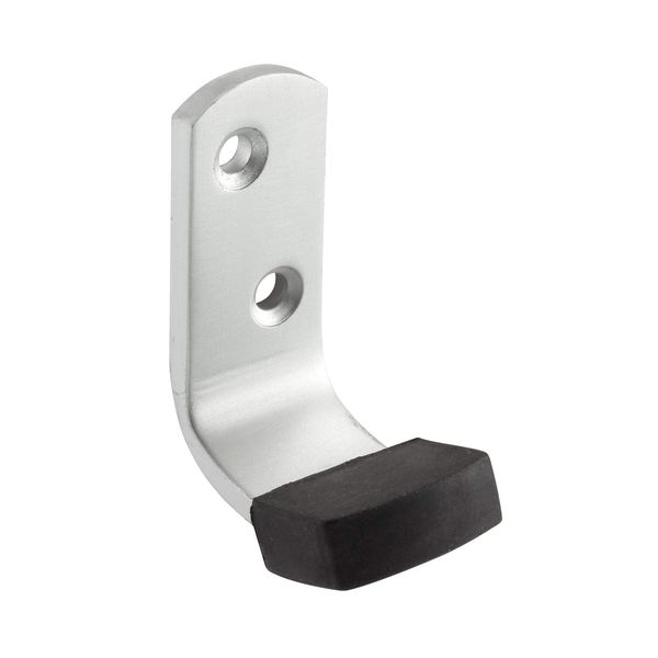 Cubicle Coat Hook with Buffer in a Satin Anodised Aluminium Finish