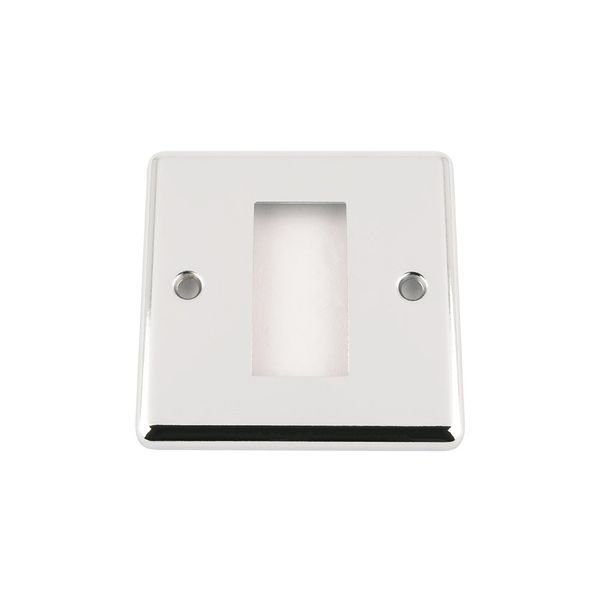 Polished Chrome - Classic Plate - Modular Data Grid Faceplate - Cut Hole 25 x 50 mm