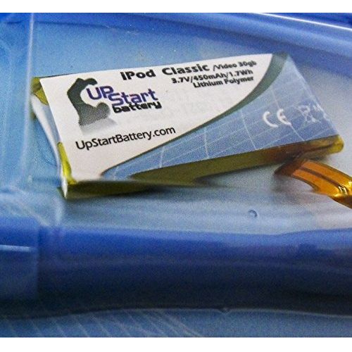 Replacement for iPod Classic 6th GEN A1238 (80GB) - Compatible with iPod Battery (450mAh 3.7V Lithium Polymer)