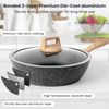 12 Pcs Pots and Pans Set, Nonstick Cookware Sets Black Granite Induction Cookwar