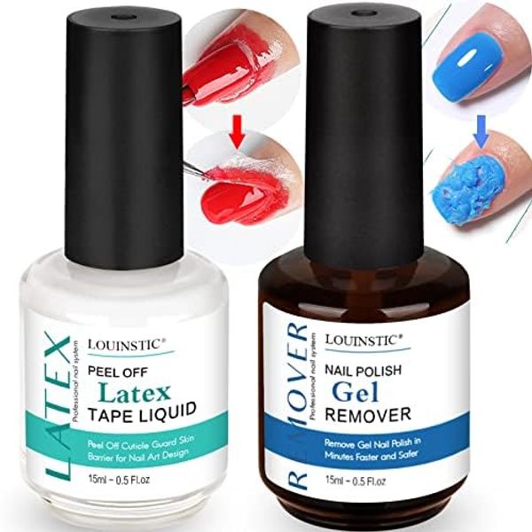 Gel Nail Polish Remover Kit, Powerful and Professional Gel Polish Remover Kit Contains Latex Tape for Nails,Quickly Removes Shellac in 2-4 Minutes,No added Acetone