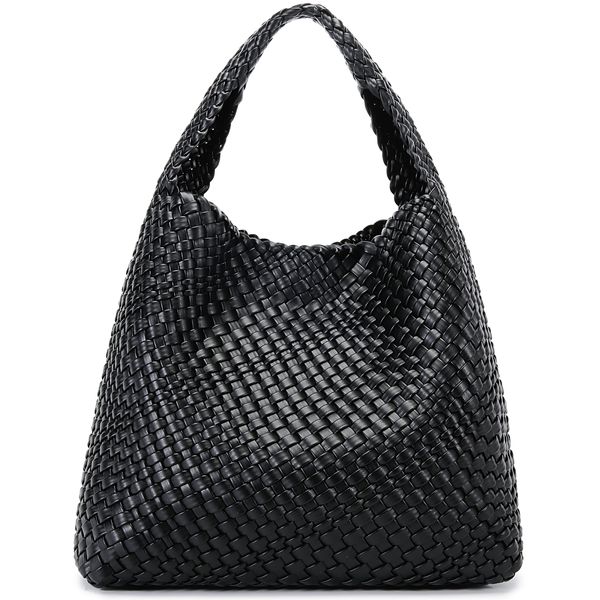 Queenoris Woven Bag for Women, Black