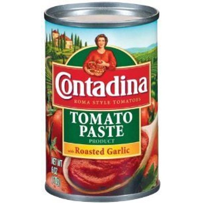 Contadina, Roma Style, Tomato Paste with Roasted Garlic, 6oz Can (Pack of 8)