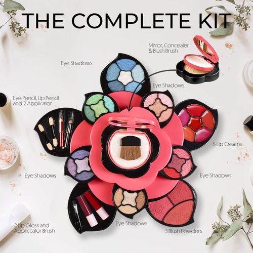 Toysical Makeup Kits for Teens - Flower Make Up Pallete Gift Set for Teen Girls and Women - Petals Expand to 3 Tiers - Variety Shade Array - Full Starter Kit for Beginners or Cosplay