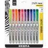 Zebra Pen Zazzle Liquid Ink Highlighter, Chisel Tip, Assorted Colors, 10-Count