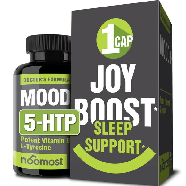 NooMost Mood Support Supplement for Mood Boost, Calm Mind & Body, Stress Response, Energy Supplement – Herbal Adaptogens: Ashwagandha, L Tyrosine, 5 HTP, Passion Flower, 30 Counts