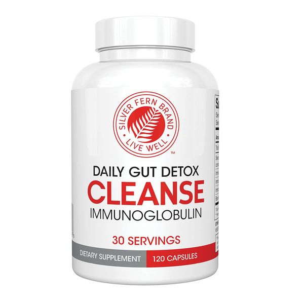 Silver Fern Cleanse - Daily Gut Detox - 1 Bottle - 120 Capsules - 30 Day Supply - Immunoglobulin G, A & M -(IgG, IGA, IgM) - Postbiotic