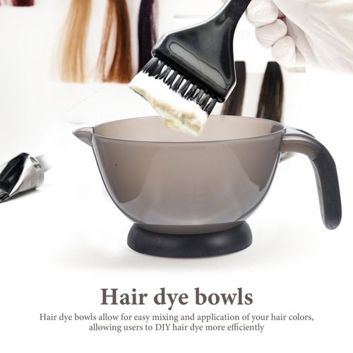 Beaupretty 2PCS Hair Color Bowls Plastic Mixing Tint Bowl with Handle DIY Oil Treatments for Home and Salon Uses