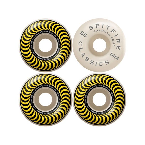 Spitfire F4 99 Classics Skateboard Wheels, Yellow 55mm