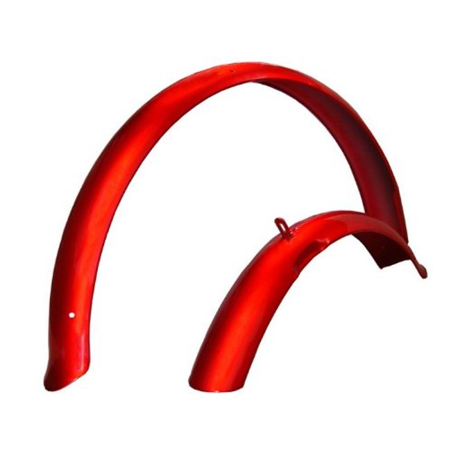 Firmstrong Beach Cruiser Bicycle Fender Set, Front/Rear, Red, 26"