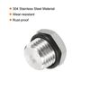 PATIKIL 1/4 NPT Male Plug, 3 Pack Waterproof Dustproof 304 Stainless Steel Thread Hex Head Socket Solid Pipe Fitting with Sealing Rubber Ring