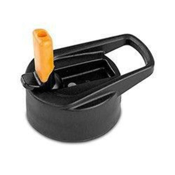 EcoVessel Replacement Kids Flip Straw Top, Black with Orange Spout