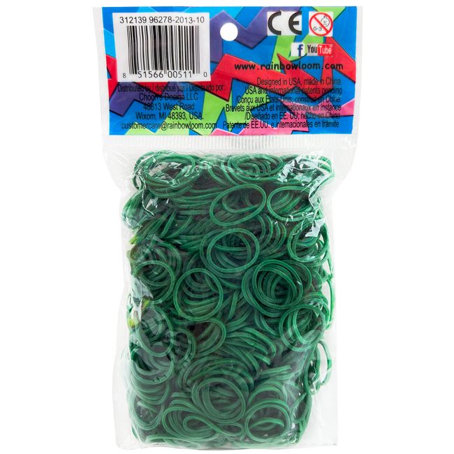 Rainbow Loom® Dark Green Rubber Bands with 24 C-Clips (600 Count)