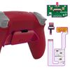 eXtremeRate Volcanic Red Rubberized Grip Programable RISE V3 Remap Kit for PS5 Controller - BDM-030 040 050, Upgrade Board Redesigned Bottom Shell Back Buttons Set