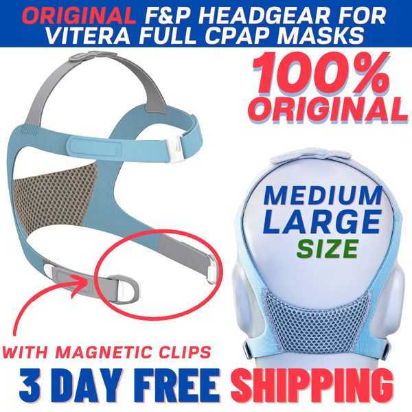 Original F&P Headgear for Vitera Full CPAP Masks Medium | Large Size 400VIT122