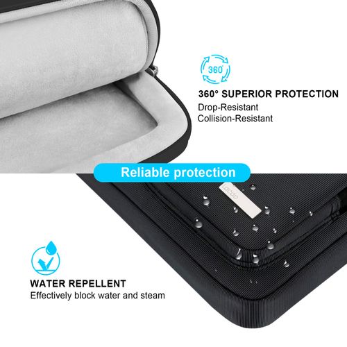 Lacdo 360° Protective Laptop Shoulder Bag, 14 inch Laptop Sleeve Case for 14 inch New MacBook Pro M3 Pro Max / M3 / M2 / M1 Pro Max A2992 A2918 A2779 A2442 2023-2021 Computer Messenger Bag, Black