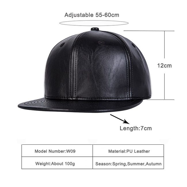 Black Trucker Cap Men Summer Leather Caps Hip Hop Dad Hat Casual