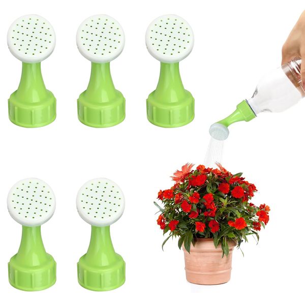 5pcs Green Bottle Cap Sprinkler Mini Sprinkler Mini Watering Can Head Watering Nozzle Plastic Sprinkler Cap Sprinkler Bottle Watering Cap Sprinkler Household Potted Water Supply