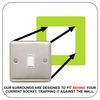 Single Light Switch Surround | Square | Acrylic Back Panel or Finger Plate | Plug, Font Colour:Lime Green