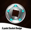5-Point Penta 51/64" 3/8" Drive Utility Impact Socket for Valve 5-Point Nuts US