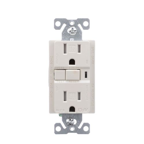 Eaton TRAFCI15LA 15 Amp Tamper Resistant AFCI Receptacle, Light Almond Finish