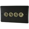 G&H Brassware CG284 2-Way Four Gang 13A Graphite Toggle Switch