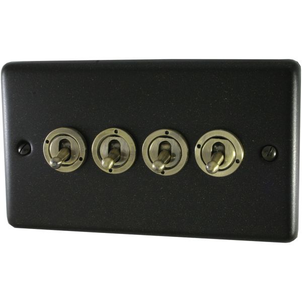 G&H Brassware CG284 2-Way Four Gang 13A Graphite Toggle Switch