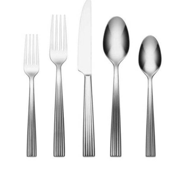 Oneida Kennedy Piece Flatware Set, 20 Count Service For 4, Metallic contemporary