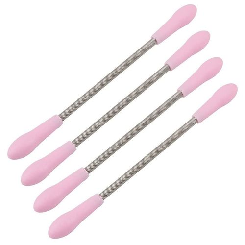 Clyhon 4Pcs Face Facial Hair Remover Spring Threader Removal Epilator Stick Hair Removal Threading Tools (Pink)